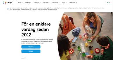 Swishs officiella webbplats