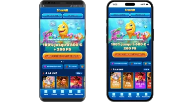 Casino mobile Spinfin bonus et jeux.