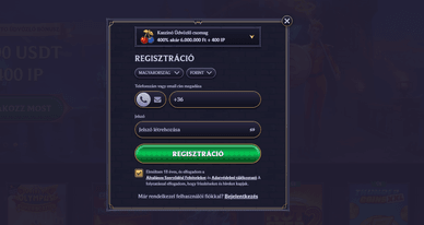 LolaJack casino regisztrációs felület