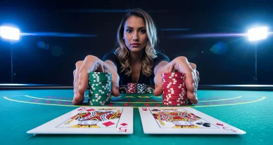 Choix entre deux options de mise illustrant la Probabilité blackjack.