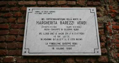 Targa commemorativa dedicata a Margherita Barezzi Verdi a Milano Margherita Barezzi Verdi