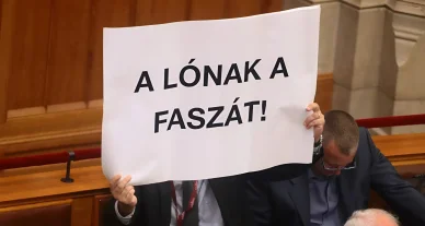 A parlamentben Hadházy tiltakozó akcióiról ismert Akos Hadhazi plakát