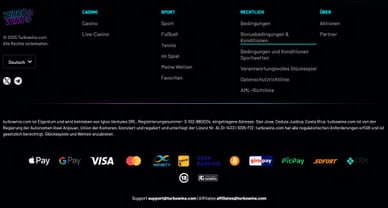 Sicherheit und Informationen zu Turbo Wins