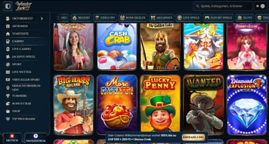 Spielesammlung auf der Website von WonderLuck Casino