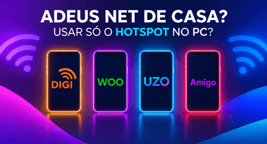 Quatro telemóveis com os logótipos das operadoras