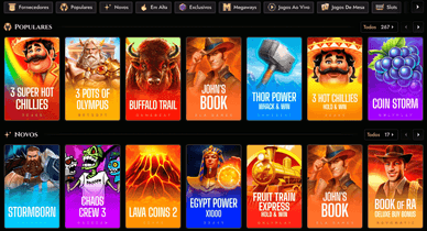 Categorias e jogos disponíveis no Casino Atefia