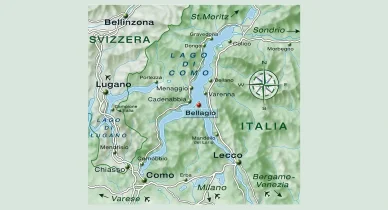 Immagine del Lago di Como sulla mappa Lago di Como cartina