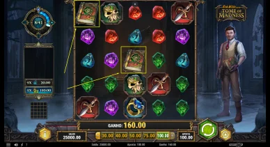 Tome of Madness symboles du slot. Tome of Madness symboles sur la grille.