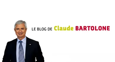 Logo du blog de Claude Bartolone avec son portrait.