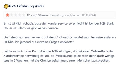 Kritik an N 26 N 26 Bank