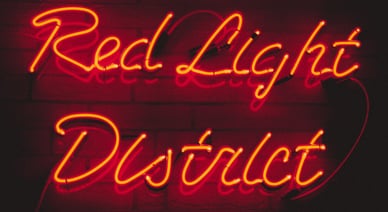Quartier Rouge Amsterdam de nuit.