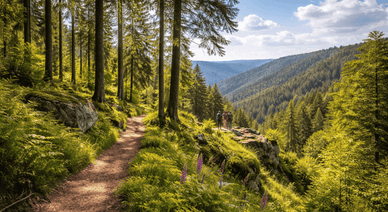 Die bewaldeten Hügel des Thüringer Waldes in Thüringen