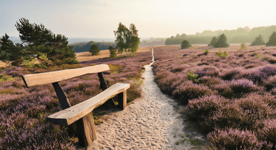 Naturpark Lüneburger Heide, Deutschland, Heidekraut im Sommer