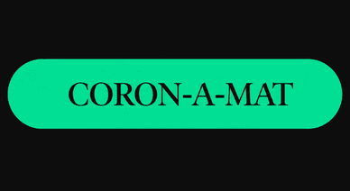 Coron-A-Mat Logo als grüner Button auf der Website von iRights.Lab