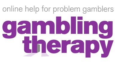 Logo Gambling Therapy aide aux joueurs compulsifs.