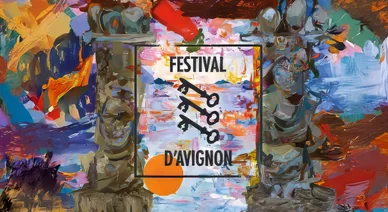 Affiche artistique officielle liée au Festival d’Avignon.