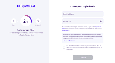 Paysafecard registration