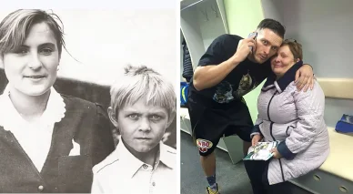 Ολεκσάντρ Ούσικ με τη μητέρα