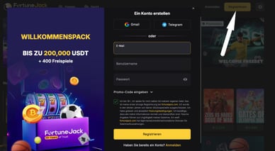 Schnelle Registrierung im Fortune Jack Casino 