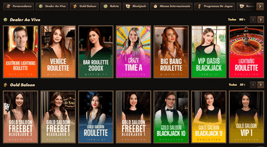 SankraCasino mostra mesas de roleta e blackjack com dealers ao vivo