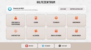 WynsCasino Hilfezentrum