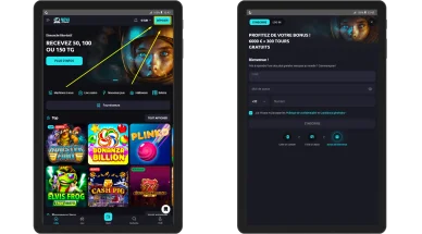 Page d’inscription avec bonus sur NovaDreams Casino.