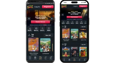 TheSlotz Casino mobile avec jeux et bonus. Version mobile de TheSlotz Casino avec bonus et jeux.