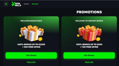 Willkommensbonus im SpinMills Casino