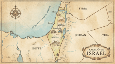 Karta över Israel
