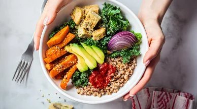 Plat sain et coloré présenté par Simon Fréchette-Grégoire.