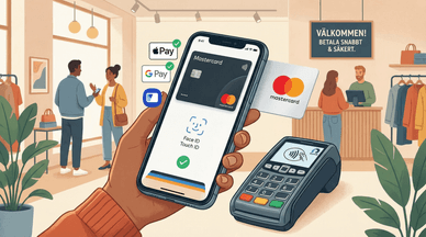 Mastercard med Apple Pay, Google Pay, Samsung Wallet