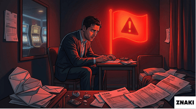 Illustration av allvarligt spelberoende – person ensam med obetalda räkningar och skulder efter spelande.