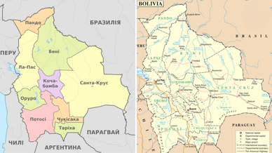Карта Болівії