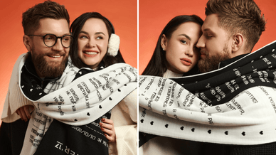 Засновники бренду CHER’17 Тетяна Парфільєва та Іван Кришталь, які представляють лімітовану серію шарфів, створену в колаборації з мережею супермаркетів «Сільпо»