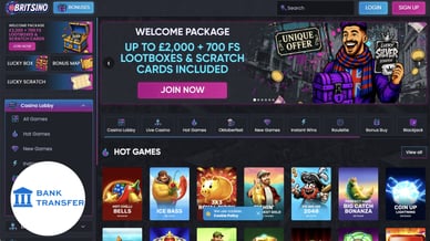 top bank transfer casino