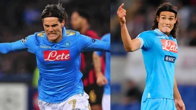 Edinson Cavani Napoli Cavani celebra con Napoli en Serie A