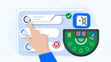 Interface de décision montrant le doublement de mise dans une stratégie de martingale blackjack.