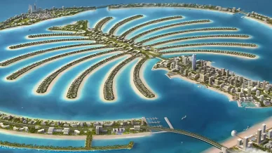 A Palm Jumeirah mesterséges szigetvilága Palm Jumeirah Dubaj