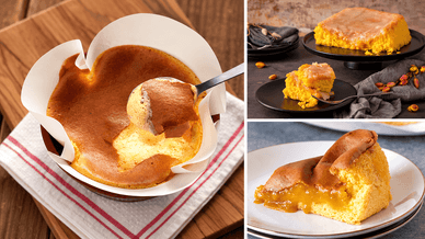 Pão de Ló de Ovar em fatias, com miolo líquido