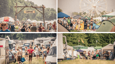 Die Atmosphäre auf dem Campingplatz beim Woodstock der Blasmusik