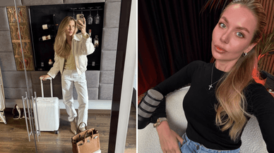 Єва у готельному номері та під час запису свого популярного YouTube-шоу «OKAY EVA»