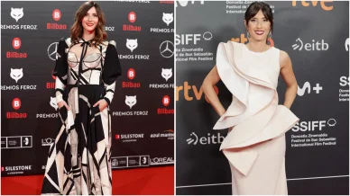 Bárbara Goenaga durante un evento público