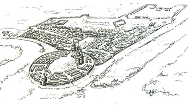 Графічна реконструкція Підпільненської Січі (також відомої як Нова Січ), яка була останньою Запорозькою Січчю і існувала у 1734–1775 роках