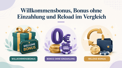 Willkommensbonus, Bonus ohne Einzahlung und Reload
