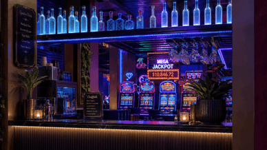 Barbereich und Spielautomaten im Wiesbaden Casino