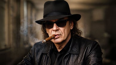 Ästhetisches Foto von Udo Lindenberg mit ZigarreÄsthetisches Foto von Udo Lindenberg mit Zigarre