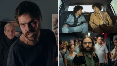 Peter Lanzani durante el rodaje de series