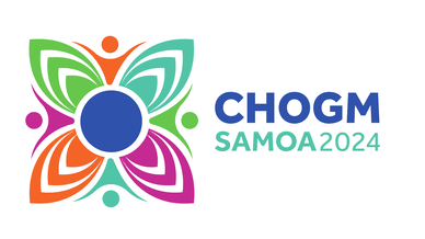 Graphisme officiel du logo du CHOGM 2024 qui aura lieu à Samoa.