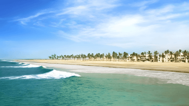 Пляж курорту Салала в Омані, на узбережжі Індійського океану