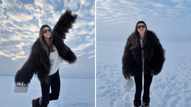 Таня Парфільєва на зимовій фотосесії